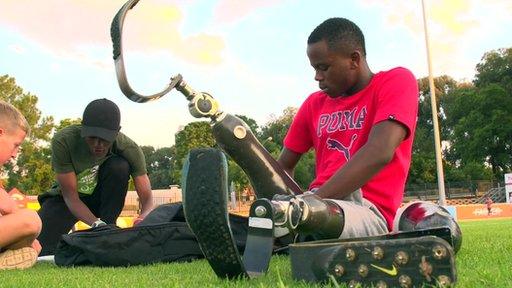 Ntango Mahlangu was fitted with blades in 2012, four years later he achieved silver in the Rio Paralympics.