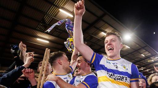 The Errigal Ciaran team celebrate winning the Ulster club SFC title for the third time in the club's history in last month's narrow win over Kilcoo