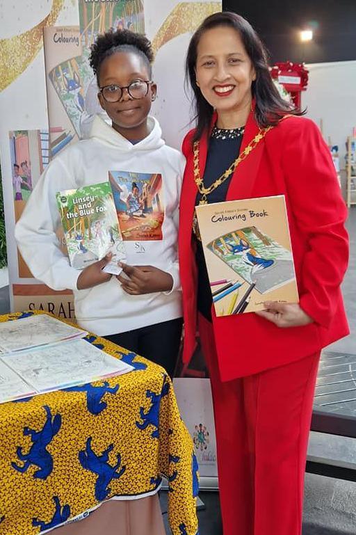 Sarah with the Mayor of Redbridge, Jyotsna Islam