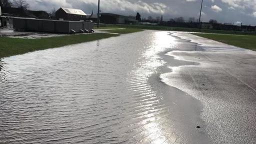 The flooded track in Herefordshire