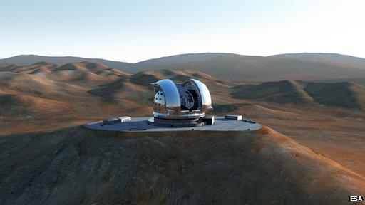 Artist's impression of the European Extremely Large Telescope (E-ELT) on Cerro Armazones,