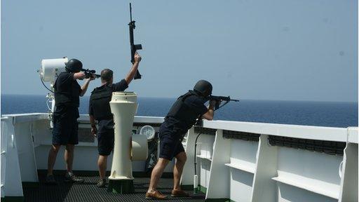 Armed security team on board MT Sea Legend
