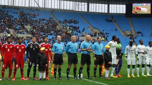 The teams before kick off