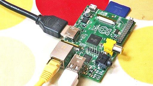 Raspberry Pi with SD memory card attached