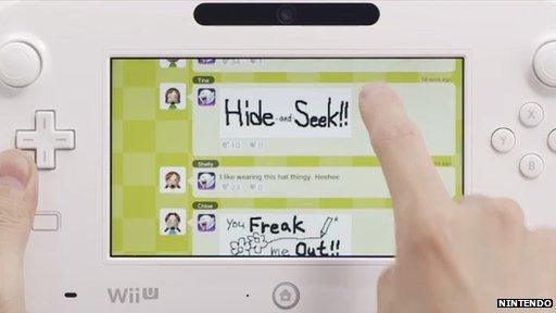 Wii U Game Pad connected to the Miiverse