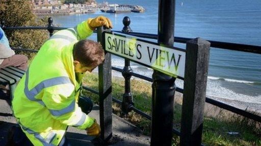 Savile street sign in Scarborough