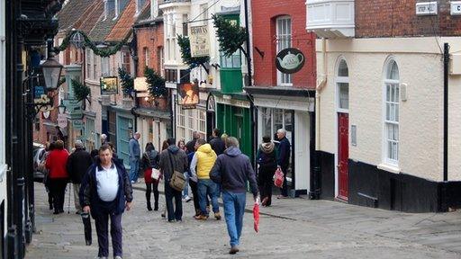 At the top of Steep Hill in Lincoln