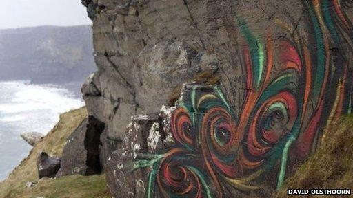 Graffiti on the Cliffs of Moher in County Clare