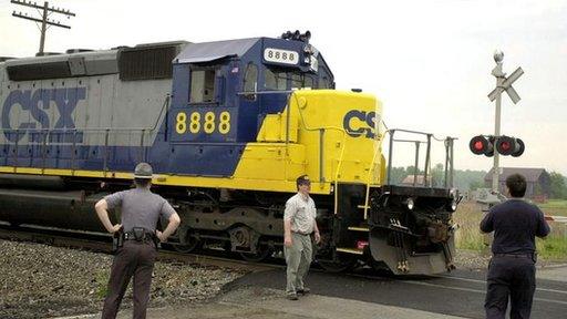 A CSX freight train