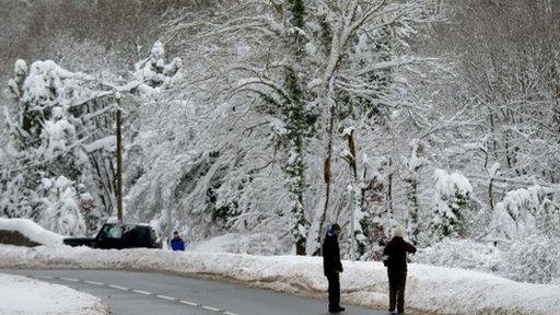 Snow covered scenery in Ruthin, north Wales over the weekend