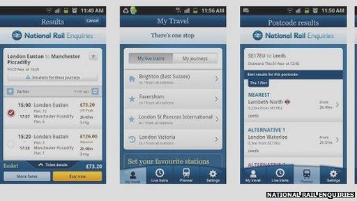 National Rail Enquiries app