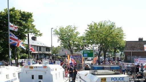 Loyalist protest in north Belfast