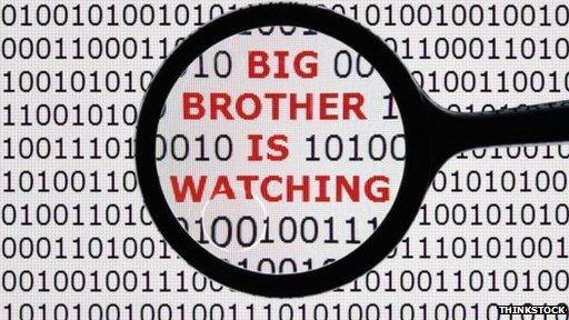 Code with words Big Brother is Watching embedded