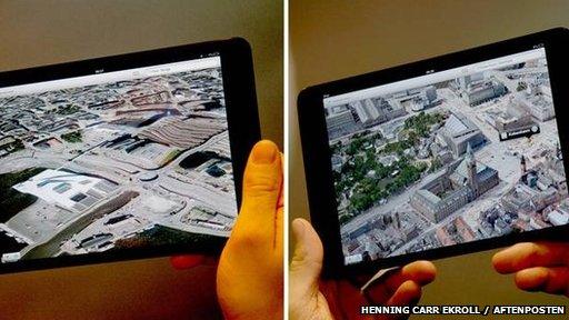 Copenhagen and Oslo compared on Apple maps