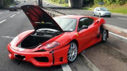 Crashed Ferrari