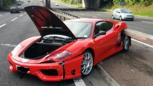 Crashed Ferrari