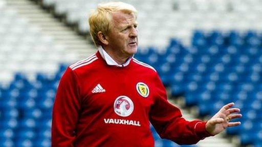 Scotland manager Gordon Strachan during a training session at Hampden