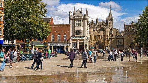 Peterborough city centre Cathedral Square