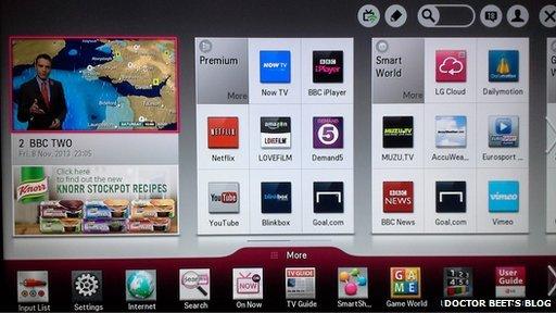 LG user interface