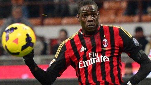 AC Milan striker Mario Balotelli in action against Genoa