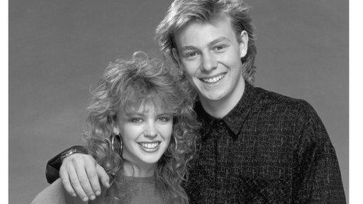 Kylie Minogue and Jason Donovan as Charlene and Scott in 1987