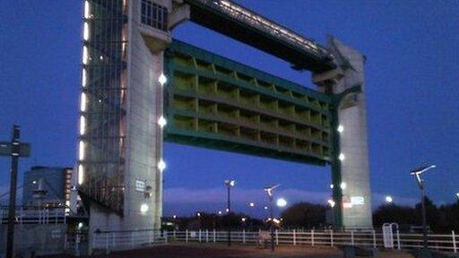 Tidal surge barrier on River Humber