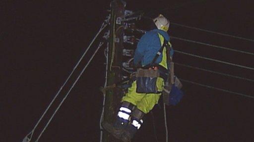 NIE engineers worked throughout the night to fix power cuts