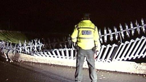 Metal railings at St Mary's Secondary School in Newry were brought down by high winds