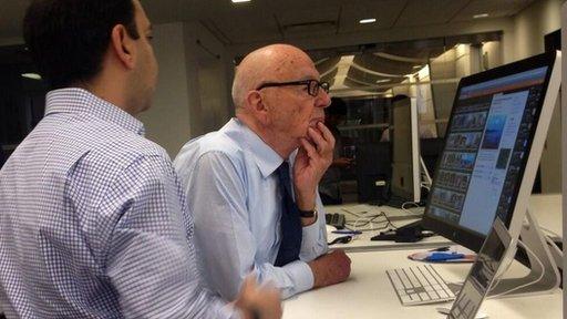 Rupert Murdoch being shown Storyful