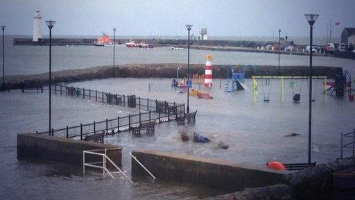 Play park flooded in Donaghadee harbour