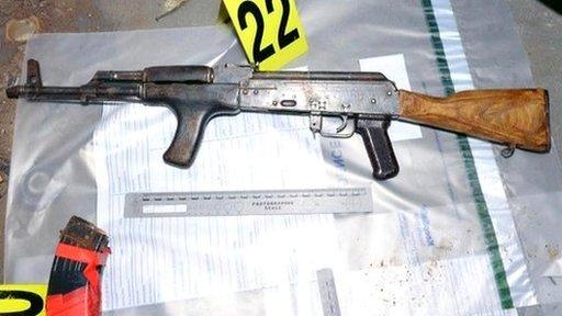 Assault rifle and magazines