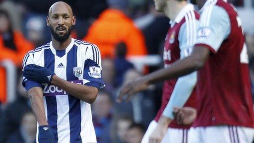 Nicolas Anelka makes his "quenelle" gesture