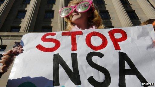 Anti-NSA protestor