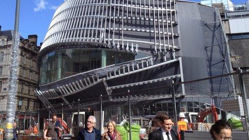 The outside of the new entrance to New Street station