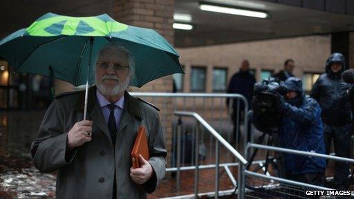 Dave Lee Travis arriving at court on 29 January