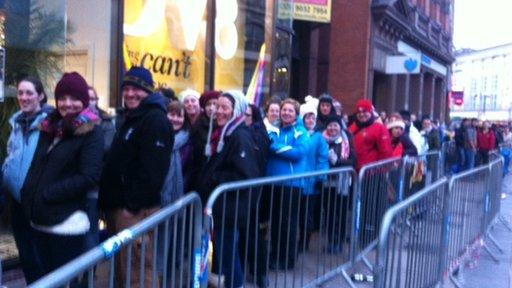 In Belfast, the fans were in good spirits as they waited at Castle Place