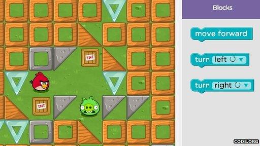 Screenshot from the hour of code