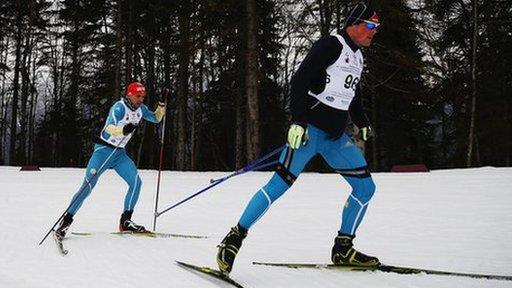 Ukraine Paralympians practice at the Laura Cross-Country Ski Biathlon Center