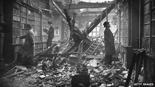 Library bombed in second world war