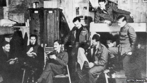 Captured RAF airmen at Stalag Luft III in 1944