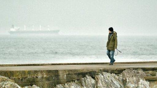 The view out to sea from the Long Hole in Bangor was very hazy