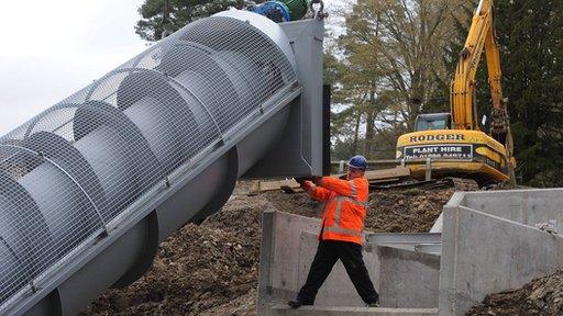 Archimedean screw installed at Cragside