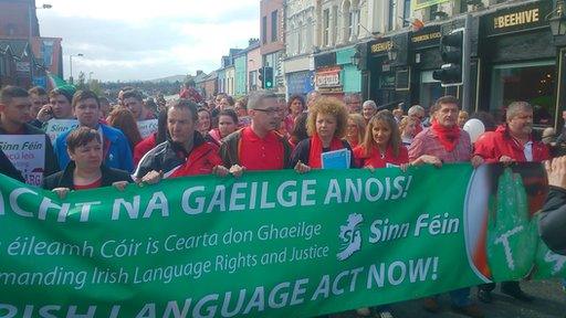 Irish language speaker protest