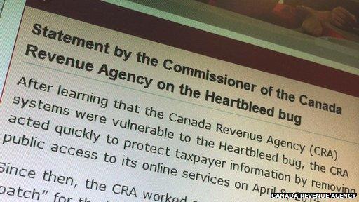 Canada Revenue Agency screenshot