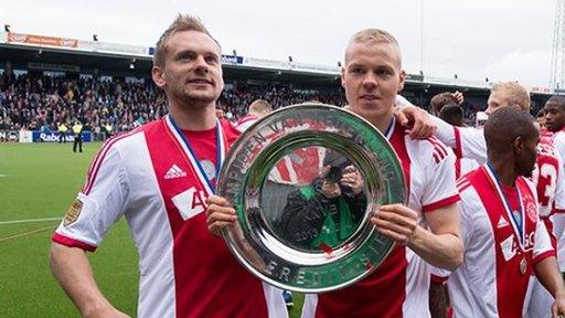 Ajax celebrate winning the Dutch league