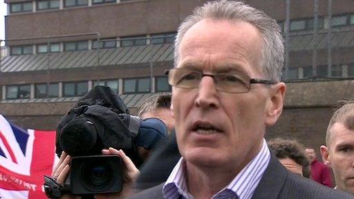 Gerry Kelly visited Mr Adams at Antrim police station