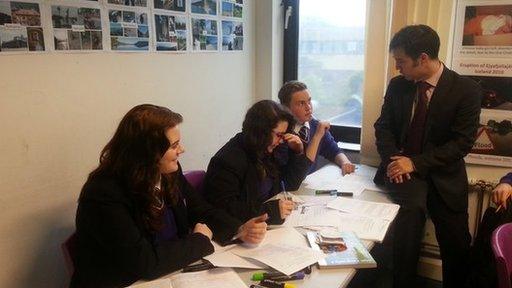 Bedford Free School head teacher Mark Lehain with some pupils