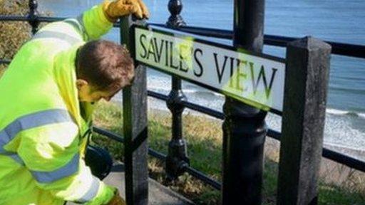 Savile street sign in Scarborough