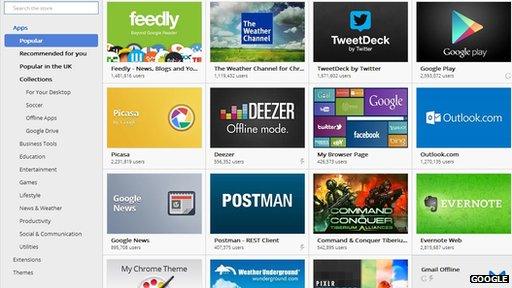 Screengrab of Google Chrome store