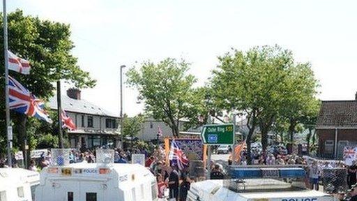 Loyalist protest in north Belfast